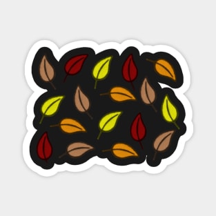 Fall Leaf Pattern, Autumn Leaf Pattern (Black) Magnet