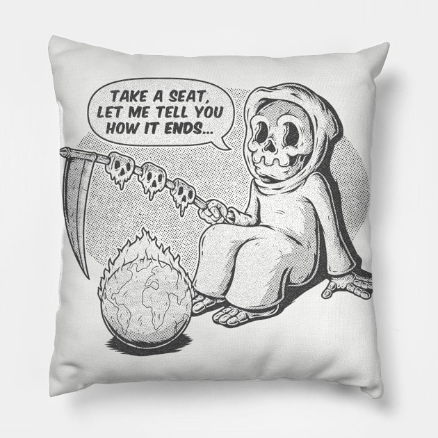 How it ends - lines Pillow by Firebrander