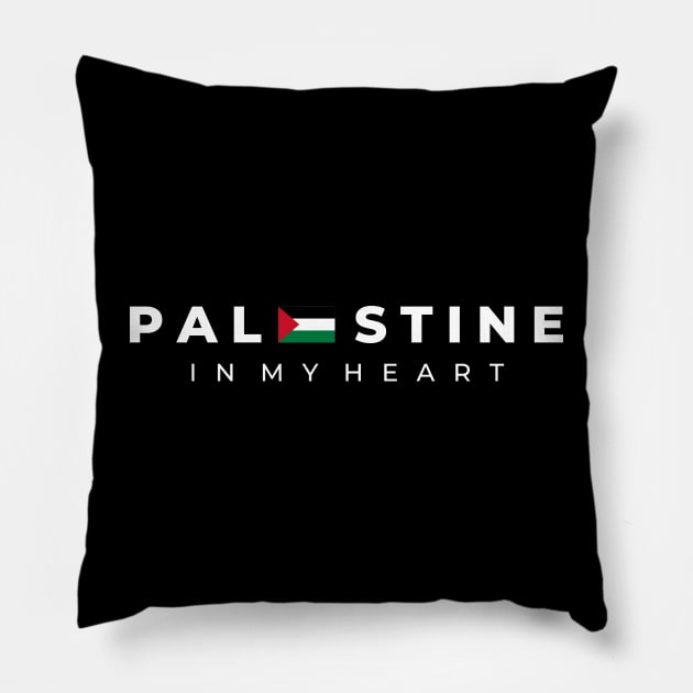 Palestine In My Heart Pillow by denufaw