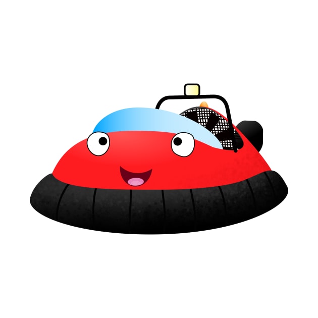 Cute red happy hovercraft cartoon by FrogFactory