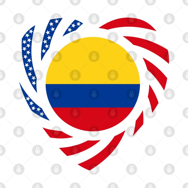 Colombian American Multinational Patriot Flag (Heart) by Village Values