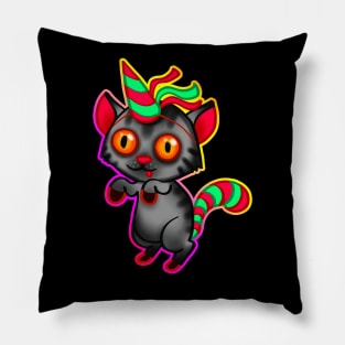 Cat unicorn with outline Pillow