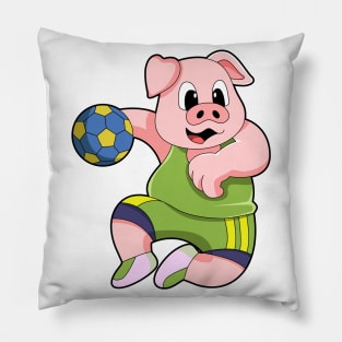 Pig as Handball player with Handball Pillow