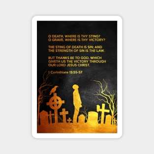 1 Corinthians 15:55-57 Bible Verse Wall Art Magnet