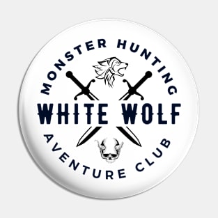 White Wolf - Monster Hunting Adventure Club - White Pin