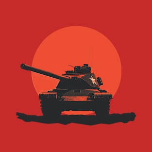 American Tank Sunrise (minimalist) (m24 Chaffee) T-Shirt