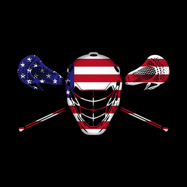 American Flag Lacrosse - Lacrosse Mask Gift by Dr_Squirrel