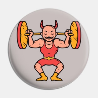 Vintage Cartoon Circus Strongman Pin