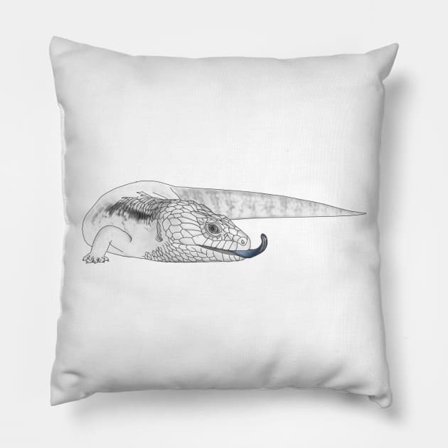 Blue tongue skink Pillow by Luilouu