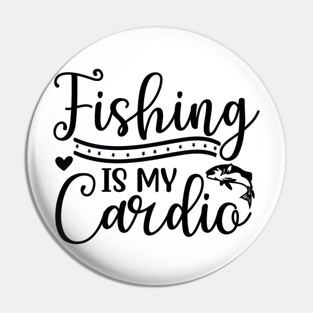 Wishing I Was Fishing - Less Talk More Fishing - Gift For Fishing Lovers, Fisherman - Black And White Simple Font Pin by Famgift