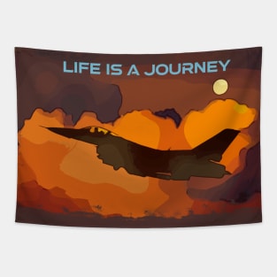 Aviation Pilot Fighter Jet Life is a journey quote Tapestry