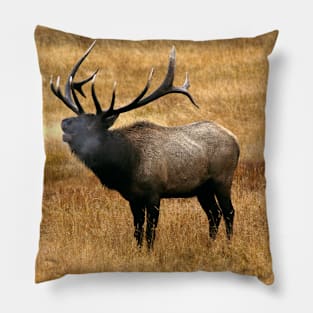 Bugling Bull Elk Photo Pillow