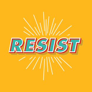 "Resist" Polkadot Sunburst Typography T-Shirt