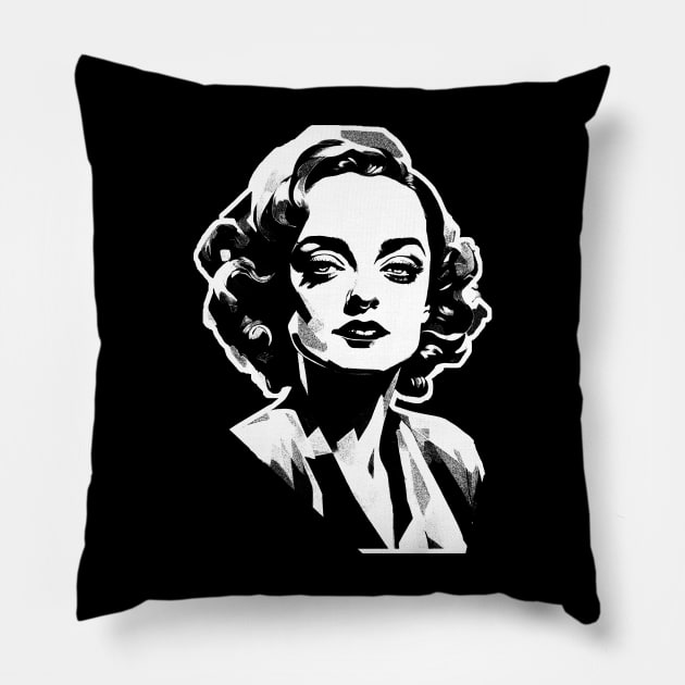 bette davis Pillow by peabo_mr