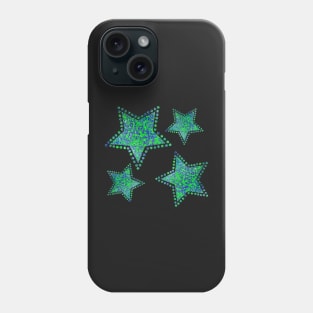 Blue and Green Splatter Stars Phone Case