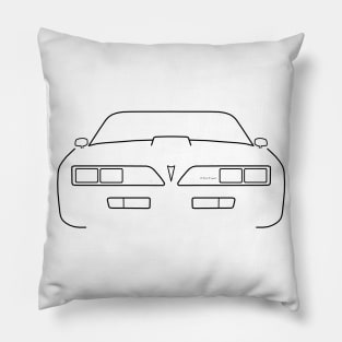 Pontiac Firebird 1977 classic car outline graphic (black) Pillow