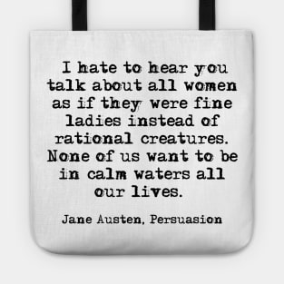 In calm waters - Jane Austen Tote