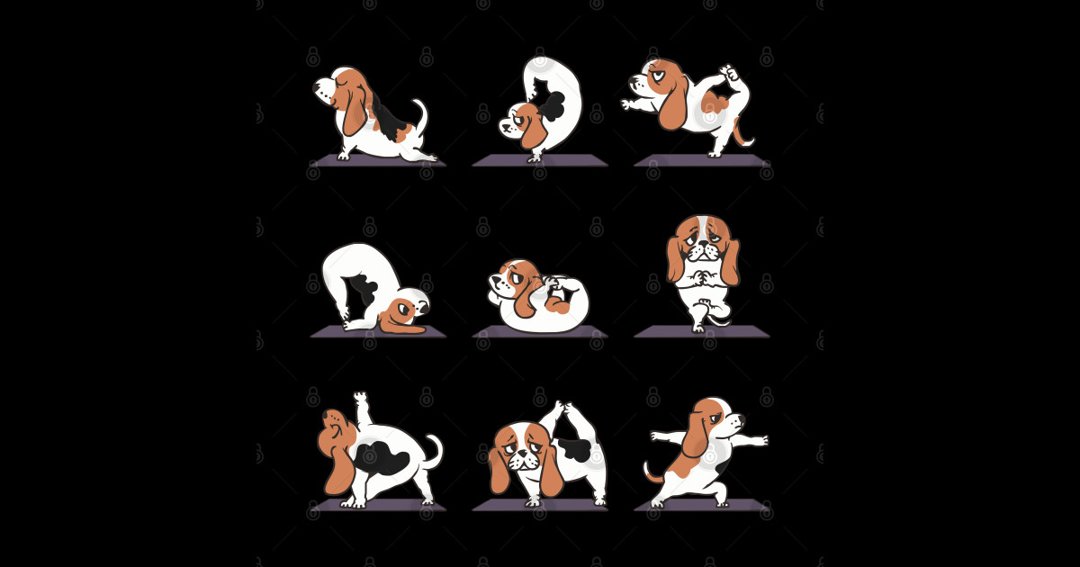 Basset Hound yoga Yoga TShirt TeePublic