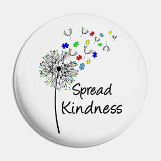 Autism Awareness Spread Kindness Dandelion Puzzle Pin