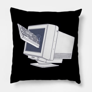 Funny Cubicle - Computer Destruction - Hate Mondays Pillow