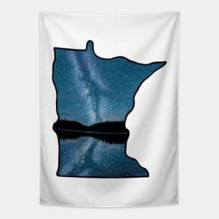 Minnesota Silhouette - Milky Way Tapestry