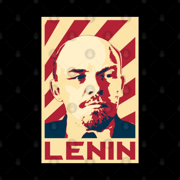 Vladimir Lenin Retro Propaganda by Nerd_art