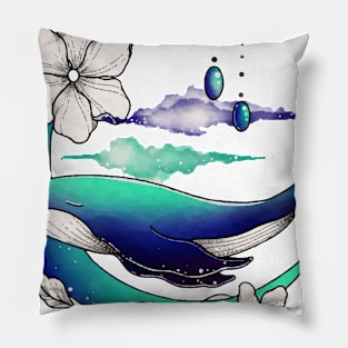 Watercolor Whale Pillow