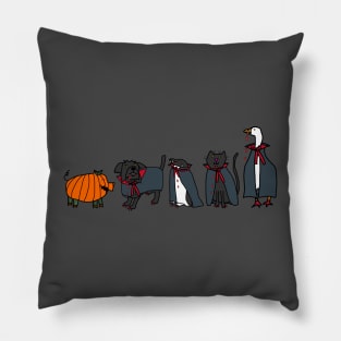 Pig Wears Wrong Costume to Halloween Horror Vampire Animals Party Pillow