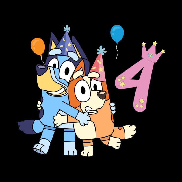 Bluey Happy 4 Years Birthday by ExpresYourself