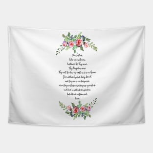 Our Father - Christian Prayer Quote Tapestry