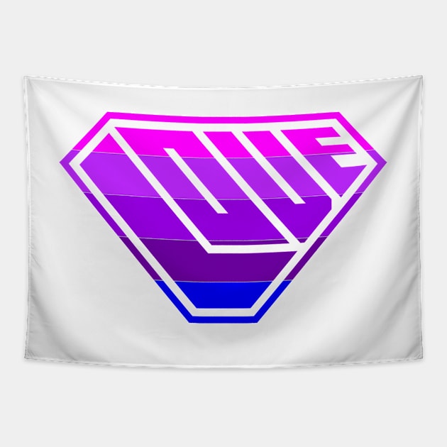 Love SuperEmpowered (Light Pink, Purples & Blue) Tapestry by Village Values