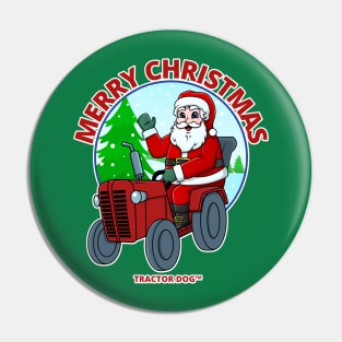 Tractor Critters Merry Christmas Santa Pin