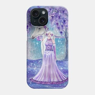 Unicorn with fairy art by Renee Lavoie Phone Case