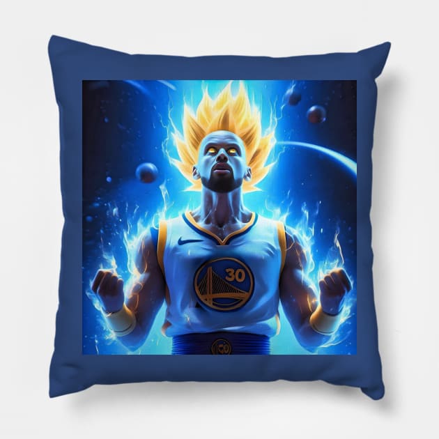 Super Saiyan Steph Curry Pillow by HELLAHIGH TEEZ