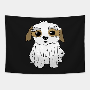 Cute Shih Tzu Puppy Illustration Tapestry