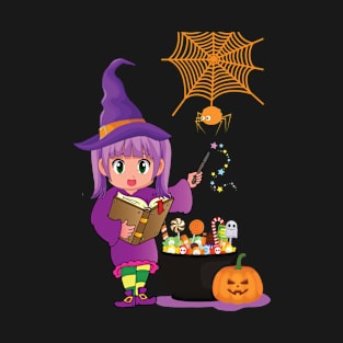 Chibi girls halloween Witch T-Shirt