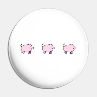 Three Cute Pink Pigs Right Pin