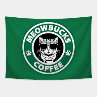 MeowBucks Coffee Tapestry