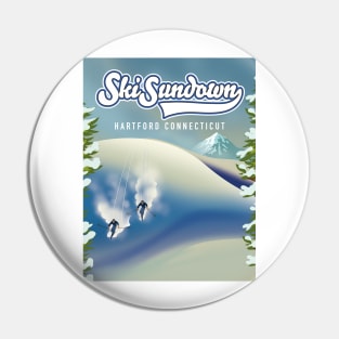 Ski Sundown New Hartford ski poster Pin