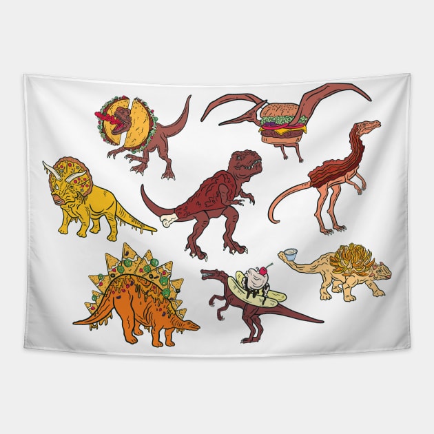 Foodie Dino Lover Tapestry by Sasha Banana 