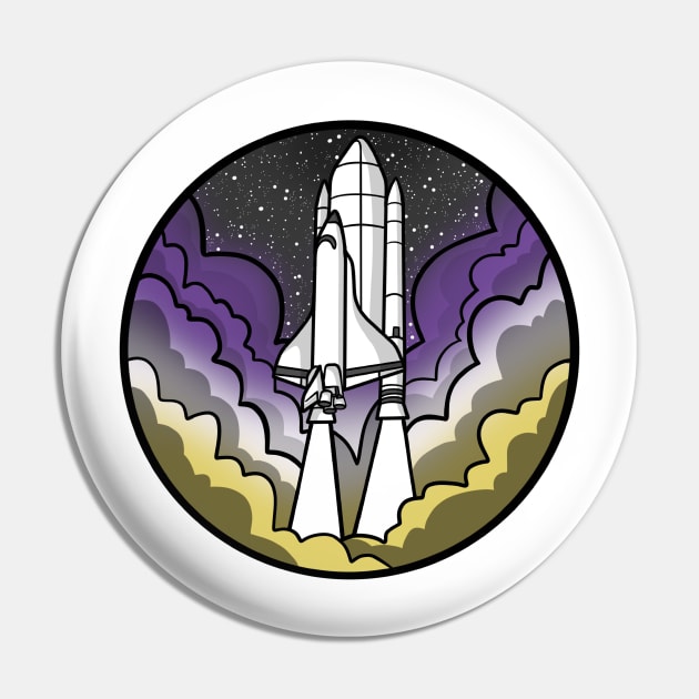 Nonbinary Pride Rocket Pin by LivianPearl