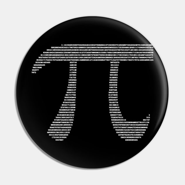 Pi Symbol with Pi Digits - Irrational number math Pin by Science_is_Fun