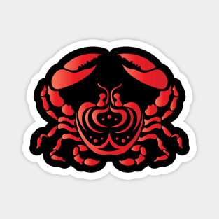 Red Crab, Tribal Art Style Magnet