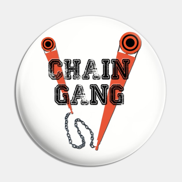 Chain Gang Football Pin by ArmChairQBGraphics