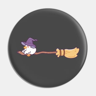 Witch Duckie on a Broomstick Pin