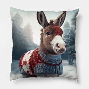 Cute Christmas Donkey Pillow