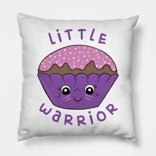 Little Warrior - Cute Warrior Cupcake Design - Pink/Purple Pillow