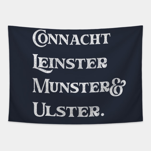 Irish Provinces List / Original Faded-Retro Style Design Tapestry by feck!