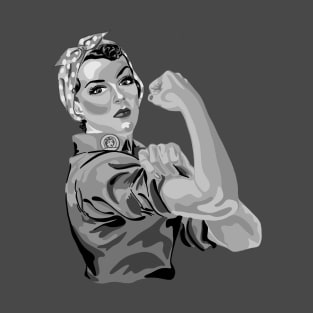 Rosie The Riveter in Shades of Gray T-Shirt