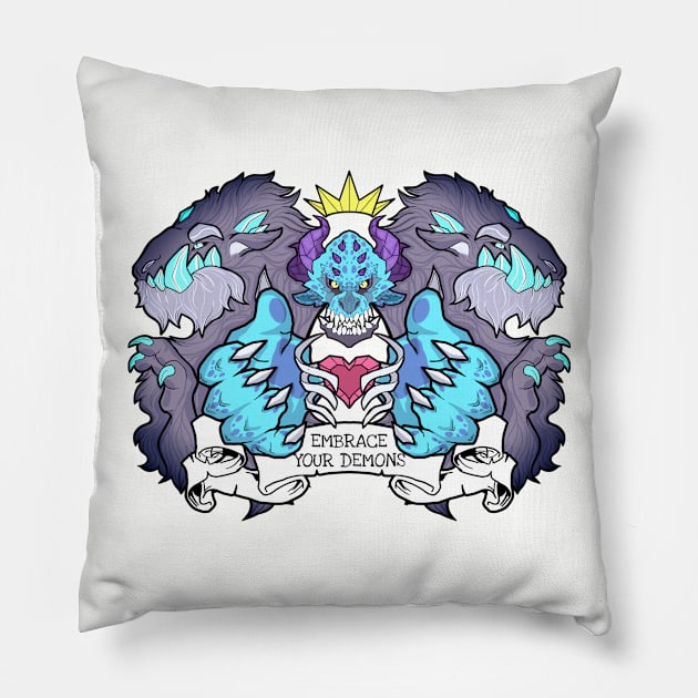 Embrace Your Demons Pillow by paperfoxes